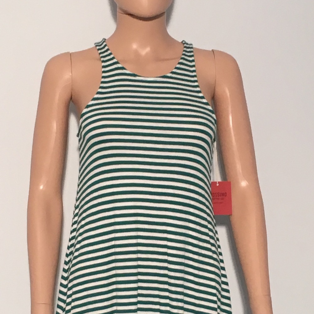 Mossimo Racerback Green Stripes Tank Top Small NWT